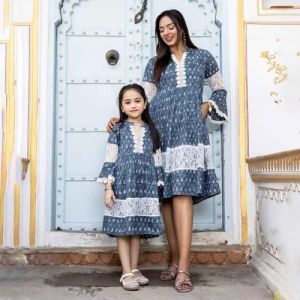 Cotton Mother Daughter Dress Combo