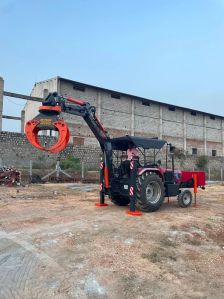 Wood Log Grab with Backhoe Loader Attachment