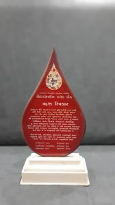 Color Coated Ceramic Customized Shield Award, Color : Red, White