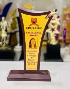 Wood Shiny Finish Patel Shields Art Stylish Star Trophies For Award Ceremony