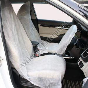 Pinted Non Woven Automobile Disposable Seat Cover, Color : White