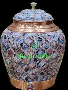 10 Ltr Meena Print Copper Kulfi Matka