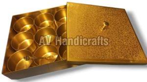 Brass Square Spice Box