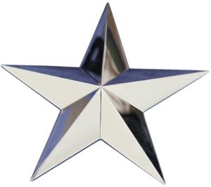 Polished Chrome Star Badges, Technics : Machine Made