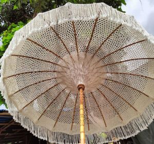 Home Decor Cotton Macrame Umbrella For Outdoor, Shape : Customize