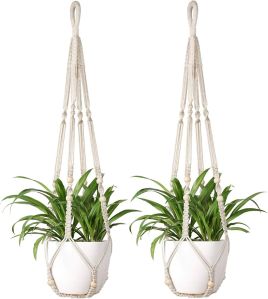 Macrame White Plant Hanger