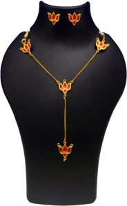 assamese traditional lotus jewellery set