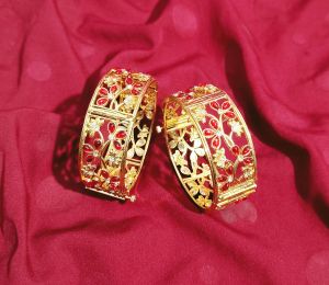 assamese traditional stone copper bangle set