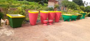 Cemented Flower Pot, Color : Multiple