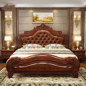 Carved Wooden Double Bed