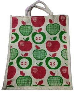 Apple Printed Jute Handbag