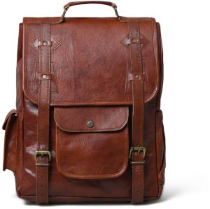 Plain Leather Laptop Backpack, Gender : Men