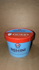 Printed Paper Food Container With Lid For Ice Cream Packaging