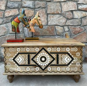 Vishwakarma Arts Hand Carved Wooden Storage For Decoration