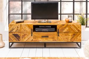 Mango Wood Industrial Design TV Cabinet For Home