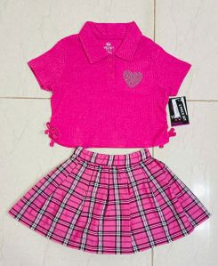 Girls Short Skirt Top Set