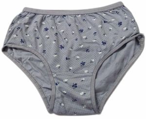 Ladies Grey Printed Cotton Panties