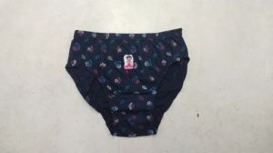 Ladies Navy Blue Inner Elastic Printed Cotton Panties