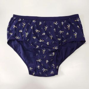 Ladies Navy Blue Printed Cotton Panties