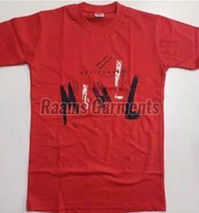 Kids Red Round Neck Cotton T Shirt