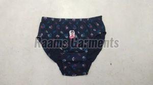 Ladies Navy Blue Inner Elastic Printed Cotton Panties