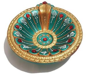 Clay 3 Inch Decorative Diya For Decoration Use