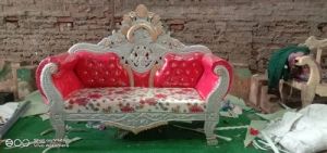 Red Wedding Wooden Sofa