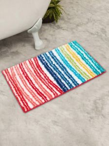 Printed Multicolor Cotton Bath Mat For Hotel, Home