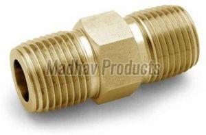 Coated NPT Brass Hex Nipple, Shape : Hexgonal