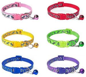 Pets One Nylon Printed Cat Collar With Bell For Animal Use