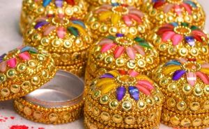 Santarms Handmade Golden Sindoor Box For Gift