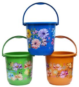 17ltr Printed Plastic Bucket For Store Water