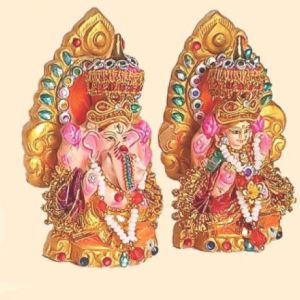 Color Coated Clay Laxmi Ganesh Statue For Religious Purpose