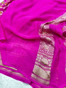 Handloom Georgette Designer Saree, Color : Multicolor