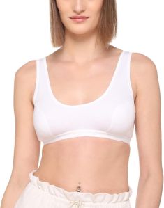 White Non Padded Sports Bra, Technics : Machine Made