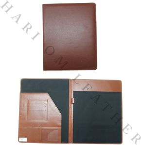 Plain PU Leather Brown File Folder For Keeping Documents