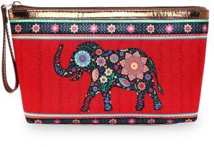 Elephant Satin Printed Utility Pouch