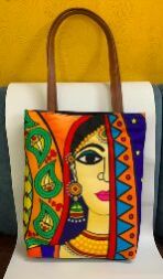 Ghunghat Lady Canvas Printed Totebag