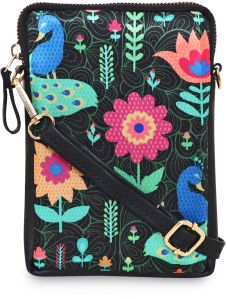 Peacock printed Mobile Sling bag