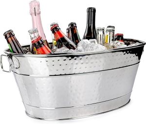 Stainless Steel Hammered Wine Cooler, Shape : Rectangular