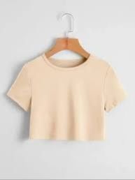 Plain Ladies Crop Top, Sleeve Type : Half Sleeves