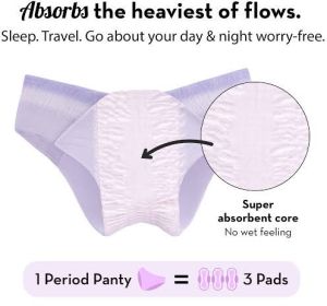 Riya's Cherry Plain Cotton 10 Period Panty Disposable, Color : White