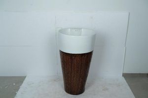 White & Brown Scorpio Pedestal Wash Basin