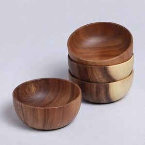 Plain Polished Wooden Serving Bowls For Hotel, Restaurant, Home