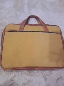 Canvas and Leather Laptop Bag, Gender : Unisex