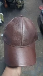 Mens Brown Leather Cap