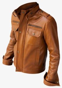 Plain Mens Fancy Leather Jacket, Sleeve Type : Full Sleeves