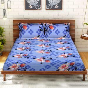 Cotton Floral Print Double Bedsheet