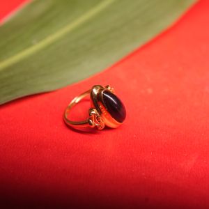 Black Onyx Gold Ring, Gender : Female