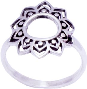 Flower Shape Silver Band Ring, Gender : Female